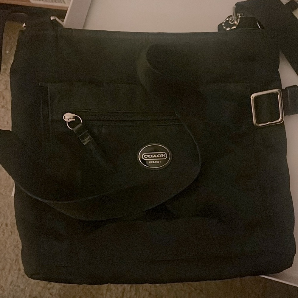 Black nylon Coach crossbody bag authentic!